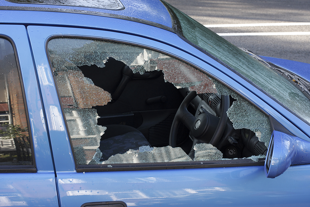 Car Damaged from Window Being Smashed